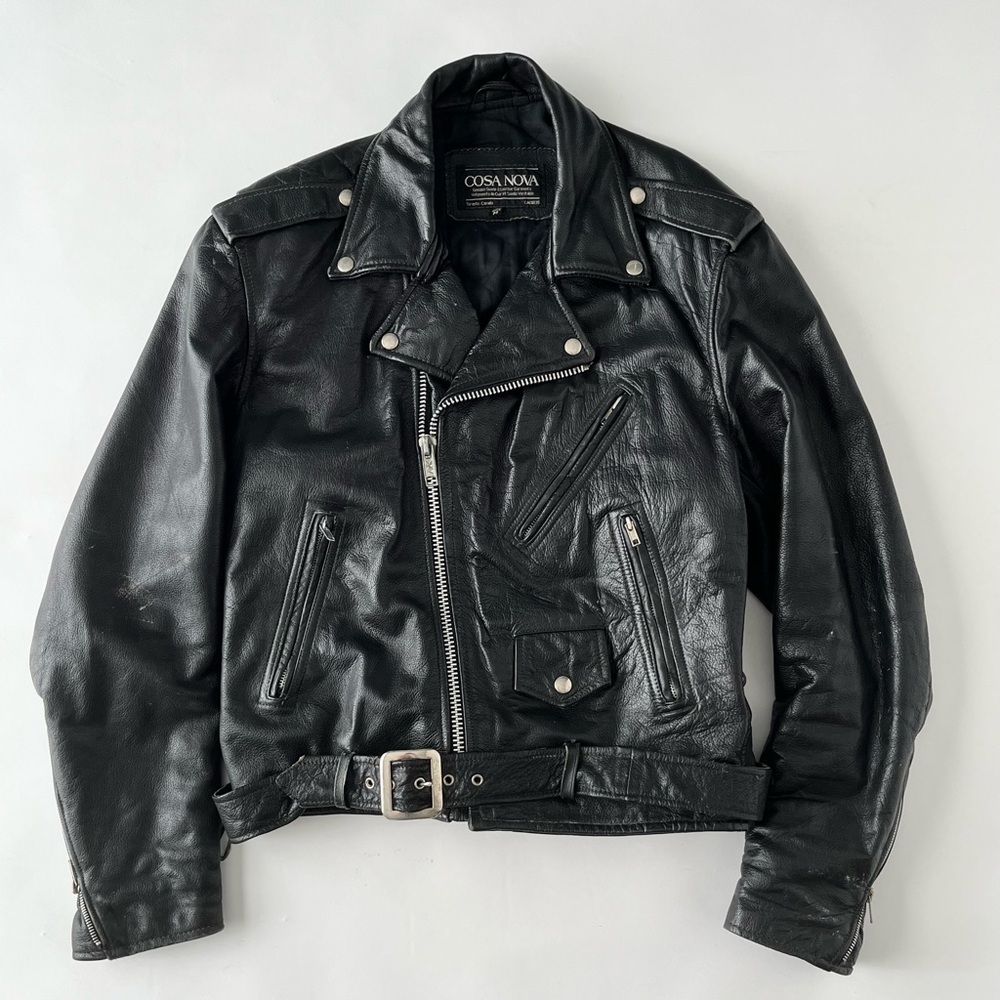 Men's Black Leather Biker Jacket